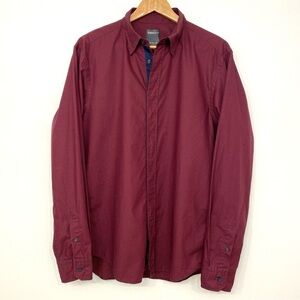 Zegna Sport Fine Twill Button-Front Shirt, Red & Navy Check, Men's XL